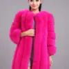 ZADORIN S-4XL Winter Luxury Faux Fox Fur Coat Slim Long Pink Red Blue Faux Fur Jacket Women Fake Fur Coats Manteau Fourrure