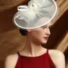 Fascinator Hats Feather Mesh Tea Party Church Cocktail Hat Makeup Prom Kentucky Derby Headpiece Photography Hair Accessories