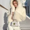 DEAT Fashion White Faux Fur Coat Women's Hooded Loose Long Sleeve Thick Warm Short Plush Jacket Winter 2024 New Tide