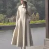 Lautaro Winter Long Wool & blends Coat for Women Chic Luxury Elegant High Quality Womans Clothing Skirted Woolen Overcoat 2024