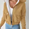 Fashion Coat Women Streetwear 2024 Autumn/Winter Versatile Casual Zipper Thickened Long Sleeves Hooded Short Jacket for Female