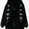 Nerazzurri Autumn Winter Sweet Cute Kawaii Soft Thick Warm Faux Fur Coat Women with Bunny Ears Cute Fluffy Jacket Hoodie 2024