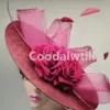 Big Flower Fascinators Hat Headpiece Women Kentucky Church Millinery Cap Ladies Derby Feather Pillbox Fascinator Hats