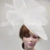 White Big Wedding Fascinator Hat Bride Women Kentucky Derby Headpiece Headband Ladies Church Cocktail Pillbox Fascinator Hats