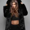 2025 Women Winter Furry Small Size Faux Fur Coat Female Hooded Long Sleeve Plush Jacket Lady Thick Fake Fur Warm Fluffy Outwear