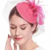Fascinators for Women Elegant Headwear Cocktail Tea Party Kentucky Derby Hat Charming Mesh Veil Hairbands Church Hats Hair Clips