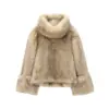 European and American style women's autumn and winter new fashion all-match artificial fur effect sweatshirt