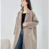 Vimly Double Faced Wool Blend Long Coat Women 2024Winter Elegant Office Lady Straight Warm Woolen Jacket Female Overcoat