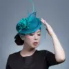Women Chic Fascinator Hat Cocktail Wedding Party Church Headpiece kentucky Headwear Feather Hair Accessories Sinamay Fascinators