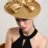 Gold Fascinator Hat Wedding Women Headband Fancy Chic derby hat Women Kentucky Party Chapeau Cap Bride Hair Accessories