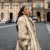 Gradient Lapel Cropped Women's Faux Fur Coat New Long Sleeve Short Thickening Jacket Winter 2024 New Ladies Highstreet Outerwear
