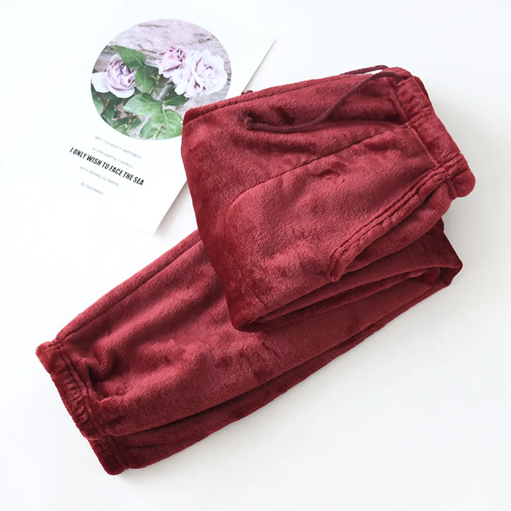 Fdfklak Flannel Winter Pajama Pants Women Long Warm Sleepwear Pants Female Casual Homewear Comfort L-3XL Large Size Nightwear