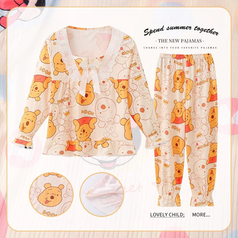 Spring and Autumn Loungewear Sets for Children Pajama Girl Sleepwear Robe Children's Clothing Mother Kids