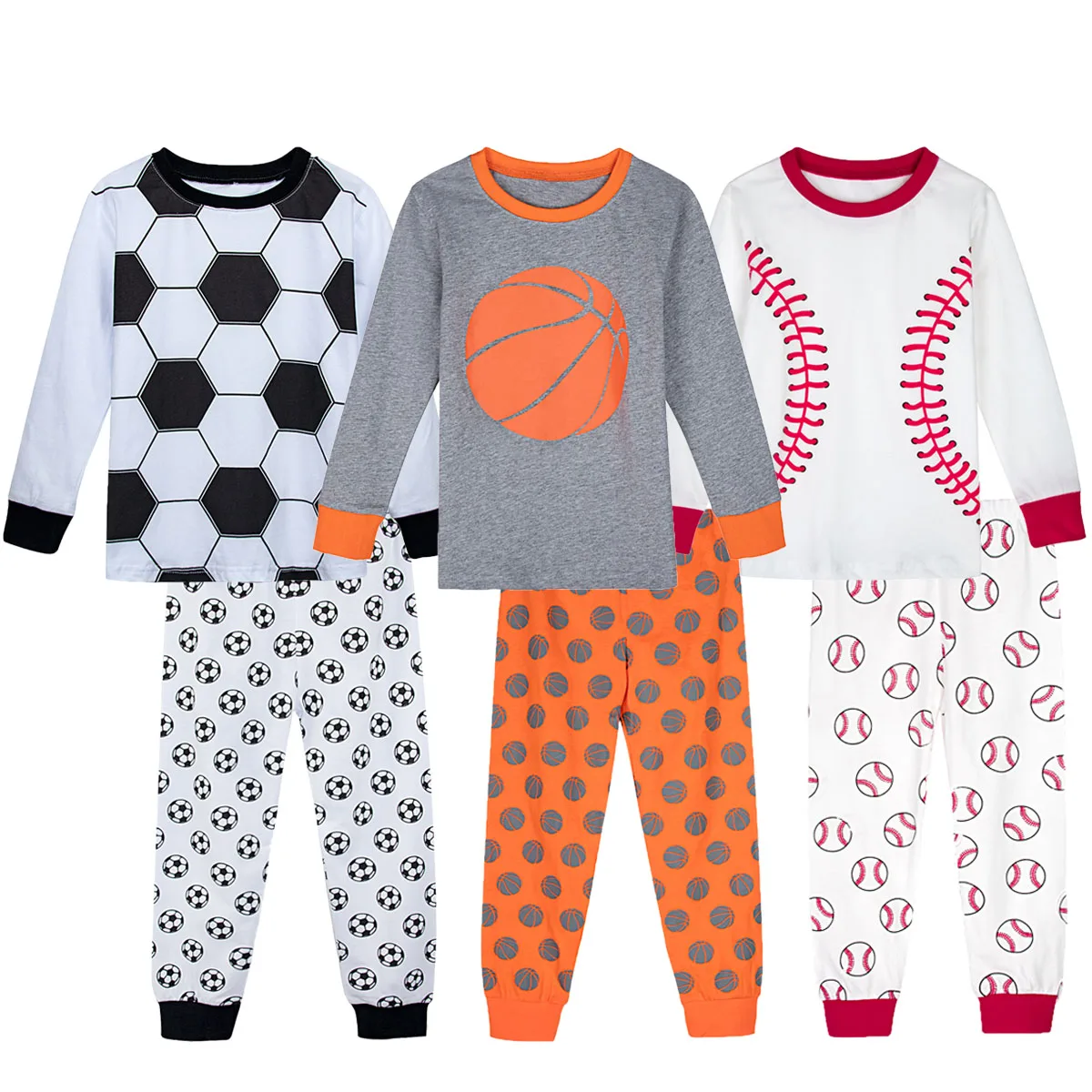 Children Pajamas Kids Boy Football Sleepwear Set Halloween Carnival Christmas Elf Xmas Nightwear Toddler Santa Claus Clothes