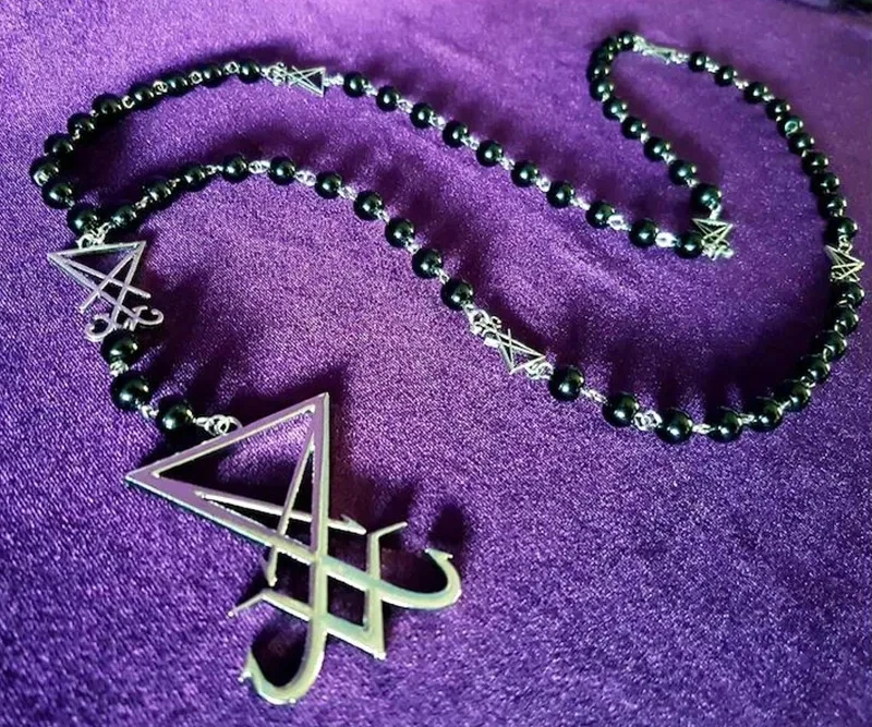 New Sigil Lucifer Rosary Luciferian Necklace occult goth gothic Necklaces left hand path rosary satanic