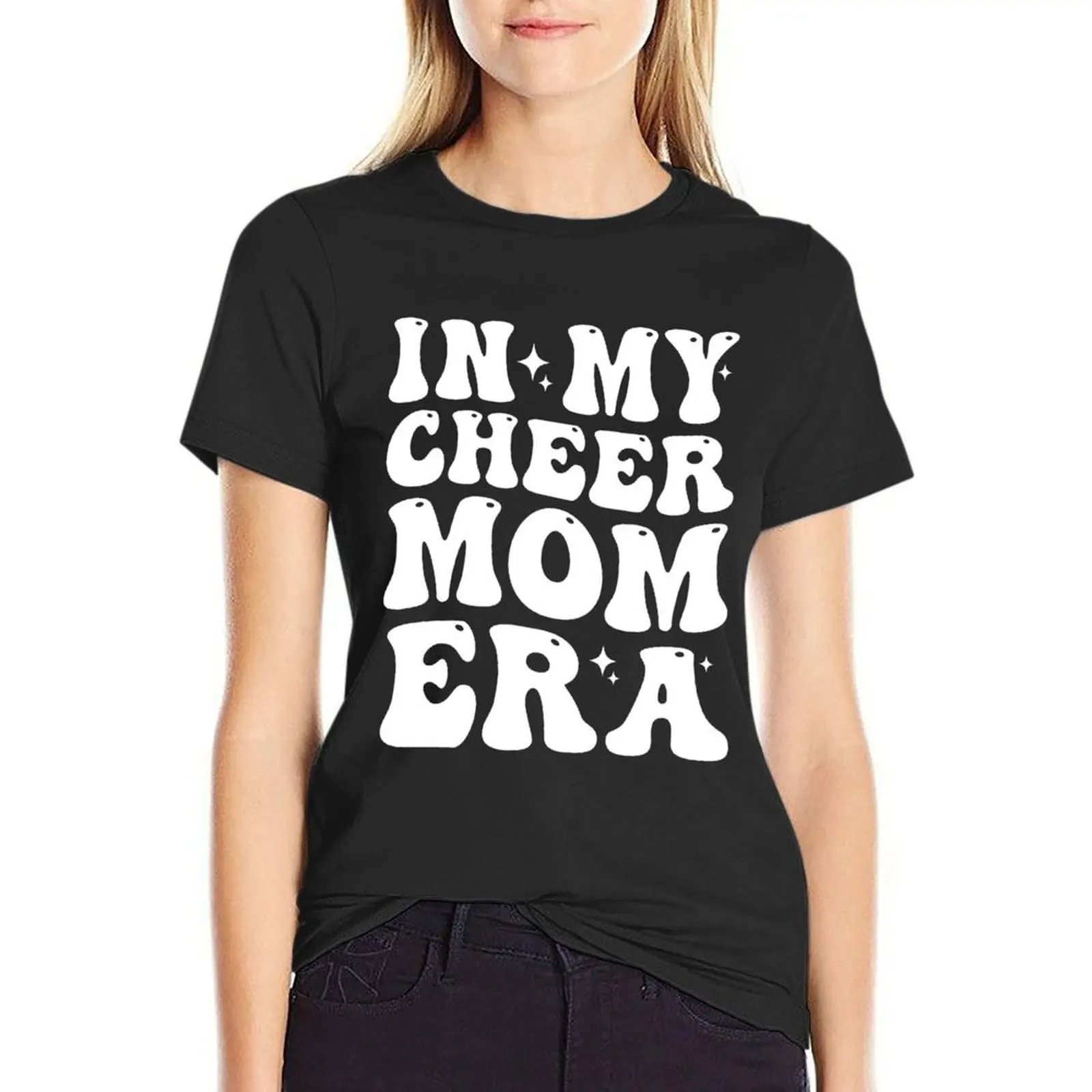 Cheer & Football Mom tee In My Cheer Mom Era Cheerleading T-Shirt sweat kawaii clothes cute tops cropped t shirts for Women
