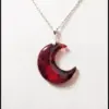 Gothic Blood Red Moon Charm Necklace For Men Women Fashion Witchcraft Jewelry Accessories Gift Vampire Moon Pendant Choker Trend