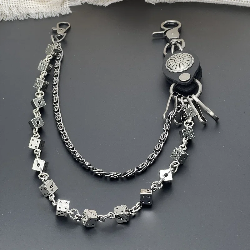 Men's Motorcycle KeyChain Jean Biker Wallet Belts Chain Skull Charm Leather Gothic Rock Pants Trousers Waist Key Men's