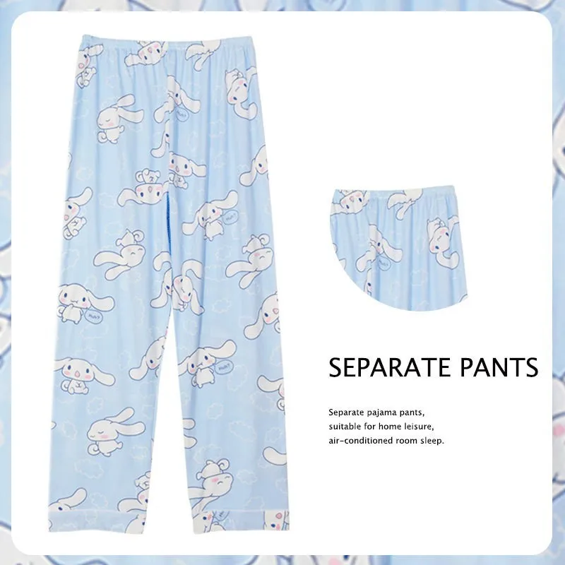 Sanrio Cinnamoroll Hello Kitty Kuromi Casual Pants Spring Summer Autumn Cartoon Woman Anime Home Trousers Pajama Pants Girl Gift