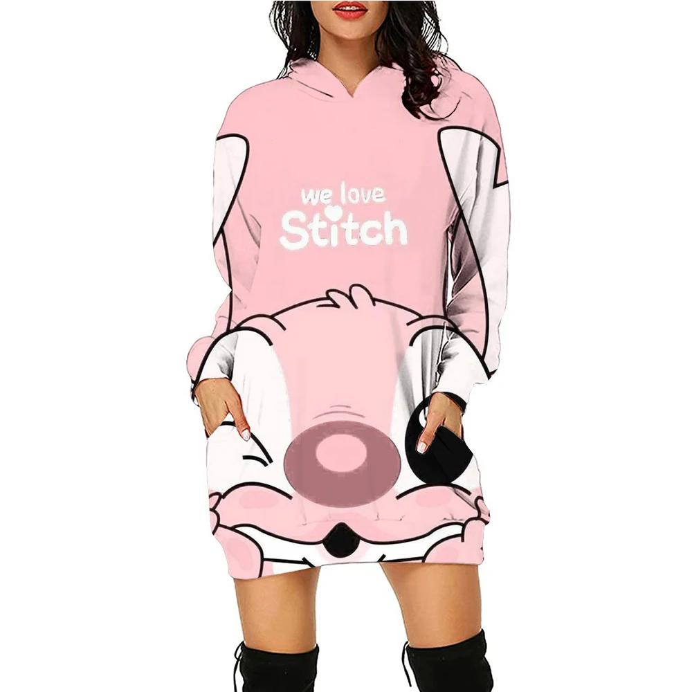 Sweater Dress Luxury Party Mini Stitch Hoodie Dresses for Women 2024 Long Sleeves Sexy Disney Kawaii Chic Woman Evening Y2k Prom