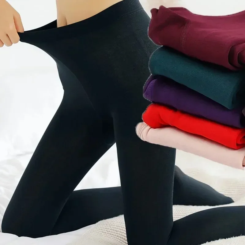 Velvet Pantyhose Autumn Winter Women Girls Thickened Thermal Pants Elastic Daily High Waist Wool Leggings Soft Comfortable Gifts