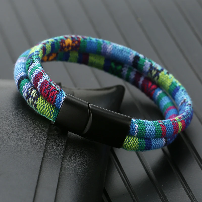 New Men Wome Bohemia Rope Bracelet Magentic Braclet Adventure Survival Braslet Pulseras Hilo Hombre Beach Surf Brazalete