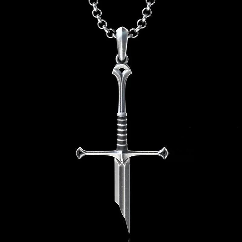 Lord of the Rings Narsil Andúril Broken Sword Necklace Men's Cool Pendant