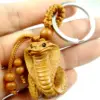 Mahogany Three-dimensional Engraving Keychain Lifelike snake Keyring gift for friends women men jewelry car keychain 2pcs