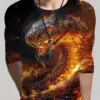 2025 New Year of the Snake 3D Printed Summer Men's Round Neck Casual Long Sleeve T-shirt Pullover Fashion Men's Clothing