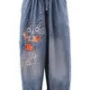 Max LuLu Brand Autumn Fashion Jeans Womens Vintage Loose Embroidery Denim Pants Ladies Casual Classic Cartoon Elastic Trousers