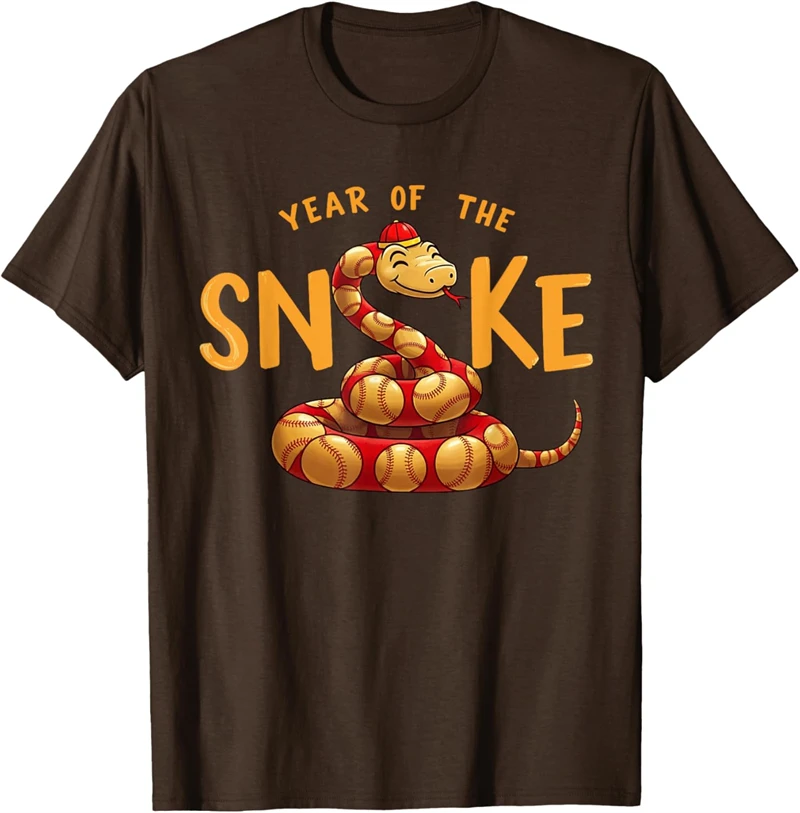 Fashion Year Of The Snake Mens T-shirts Casual Summer Crew Neck 3D Snakes Printed T Shirts Loose Cool Streetwear Tees 2025 New