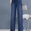 Baggy High Waist Straight Jeans Woman Korean Chic Stretch Denim Pants Vintage Streetwear Oversize Causal Wide Leg Kot Pantolon