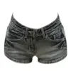Summer Women Y2k Streetwear Gyaru Harajuku Fashion Grunge Vintage Coquette Low Rise 2000s Jean Shorts Denim Hot Pants Japanese