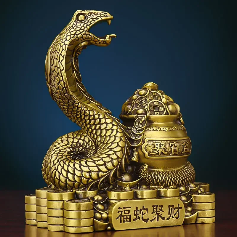Copper Lucky Animal Snake Ornament, Twelve Zodiac Zodiac Snakes, Ruyi Snake, Home Living Crafts Gift