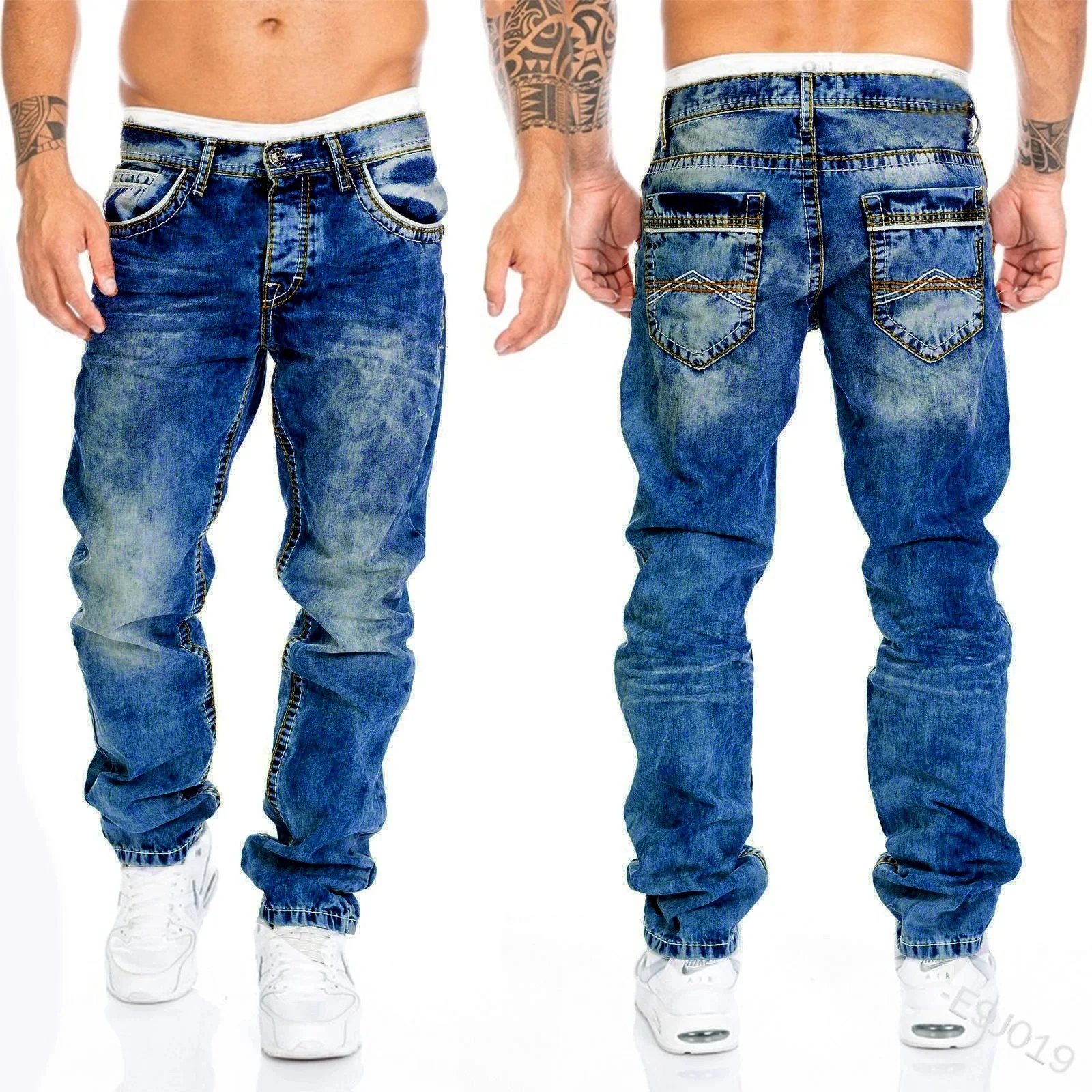 Mens Black Jeans Slim Fit Quality Gray Casual Male Jeans Pants Skinny Fit Men Pants Hip Hop Streetwear Cotton Denim Trousers