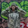 80s retro oversized camouflage patchwork craft sweatshirt loose hoodie new American street rock personality unisex clothing