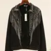 Autumn Denim Jacket Coat Women Rivet Tassel Chain Short Coats Woman Loose Streetwear Long Sleeve Black Coats Abrigo De Mujer