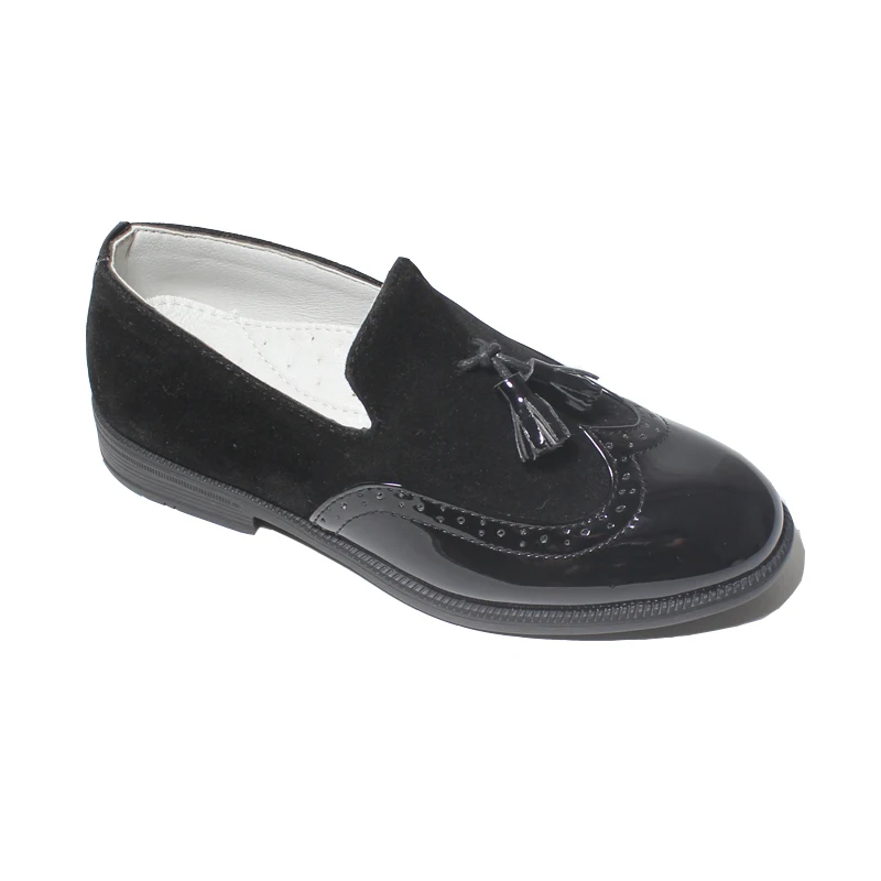 Boys Tassel Loafers Leather Formal Shoes Slip on Elegant Dress Shoe Simple Suede KIds Casual Wedding Party Shoes Boy Footwear