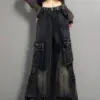 American Vintage High Waist Emo Straight Jeans Women's Casual Cargo Pants Baggy Y2K Wide Leg Grunge Street Washed Denim Trouser