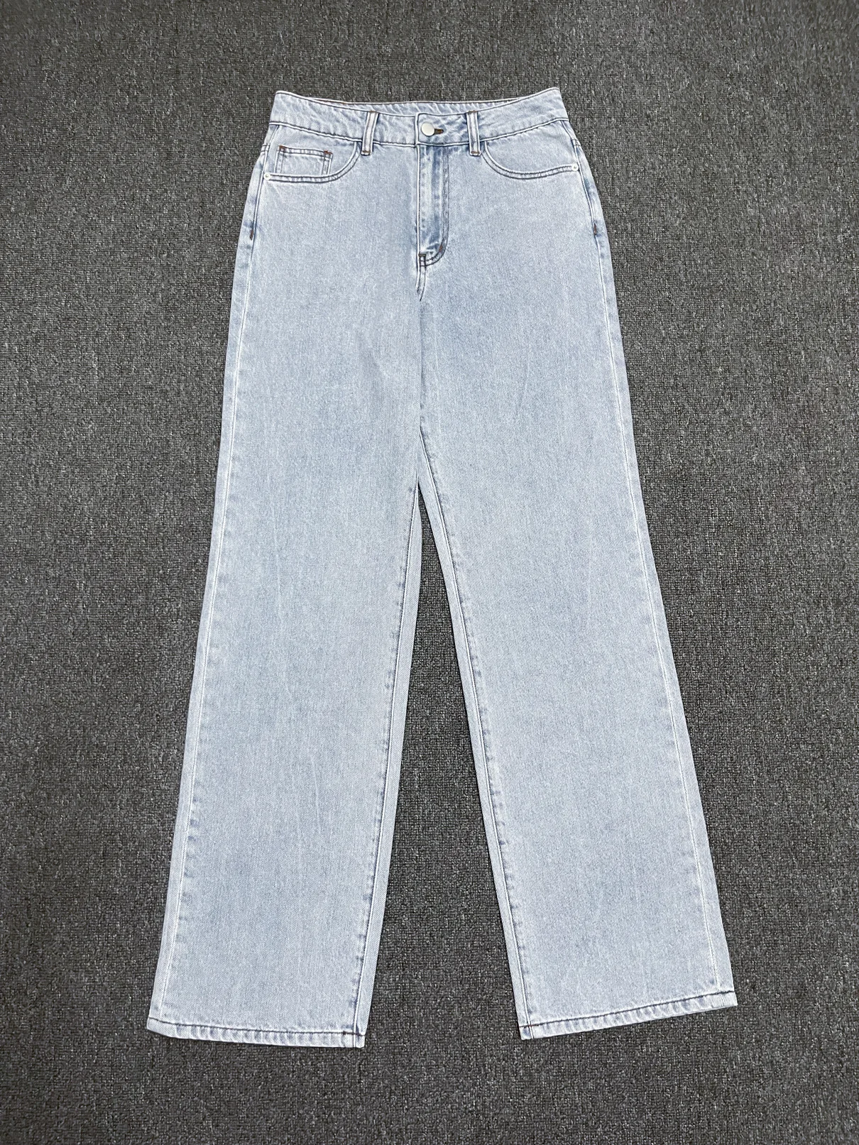 Cotton Wide-Leg Jeans For Women 2024 Autumn And Winter New Casual All-Match High Waist Straight Trousers