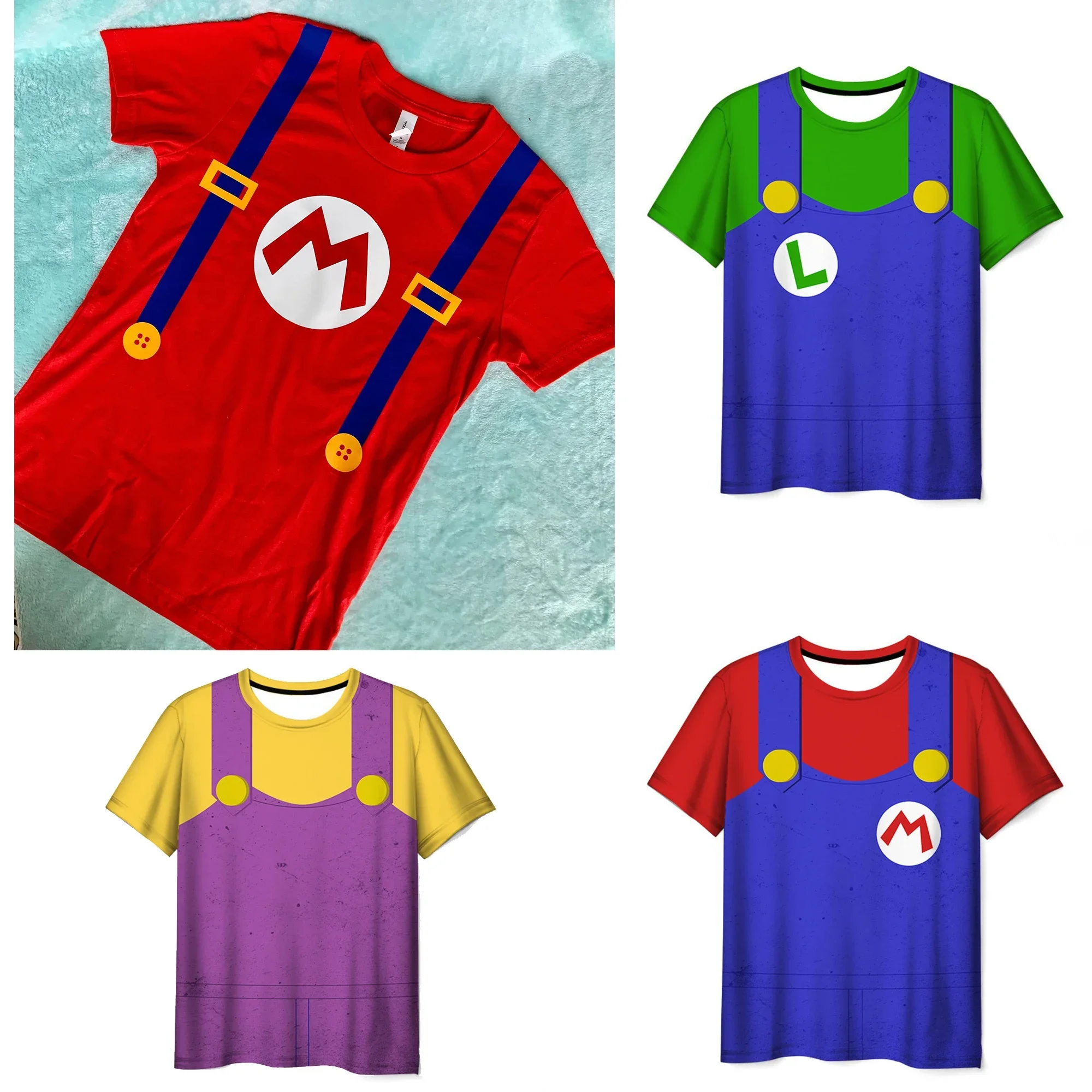 Child Game Super Mario Bros T Shirt Kids Boy Cartoon Clothes Tops Tees Boys T-shirt Luigi Mario T-shirts Children's Short Sleeve