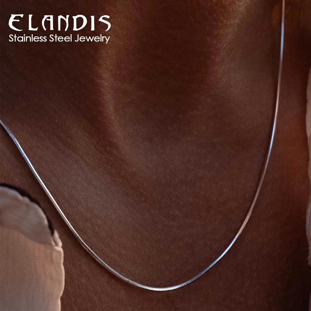 ELANDIS High Fashion Snake Bone Chain Stainless Steel Gold-Plated Necklace Simple Men's Accessories Wholesale
