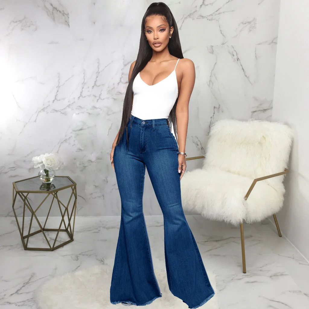 Fashionable Women's Jeans Autumn High-Waisted Slim-Fit Everything Can Wear Comfortable Ladies Flared Pants On The Street