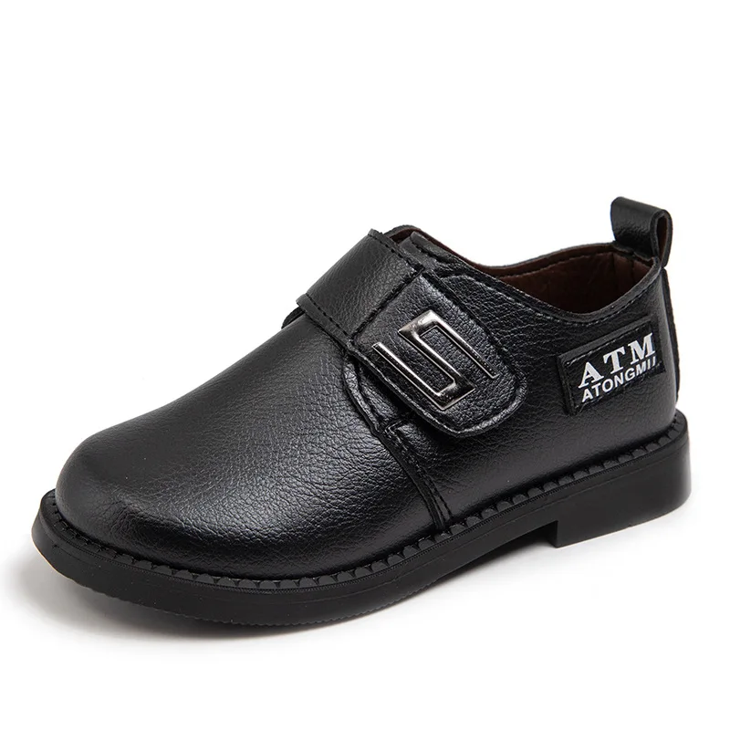 Children Leather Shoes Big Boys Formal Wedding Shoes Breathable Non-slip Kids Fashion Black School Performance Shoes for Student