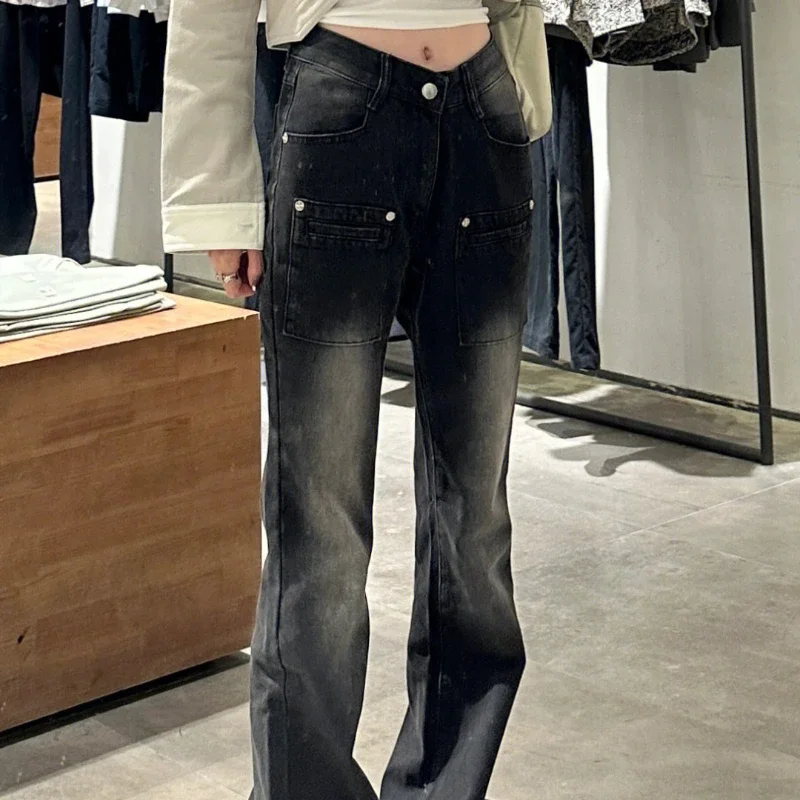 Vintage Chic Jeans Women High Waist All-match Denim Trousers Ladies Fashion Frayed Streetwear Comfortable Ulzzang Zippers Ins BF