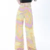 New Fashion Star Texture High Waist Wide Leg Pants Cargo Pants Women Fashion Jeans Female Harajuku Street Style Couple Clothes