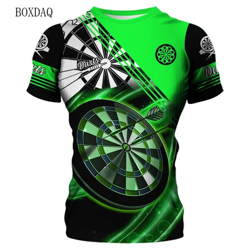 Men's Darts Game Street T-shirts Short Sleeve 3D Printed Red Tie-dye T Shirt 6XL Plus Size Man Clothing Summer Casual Tops Tees