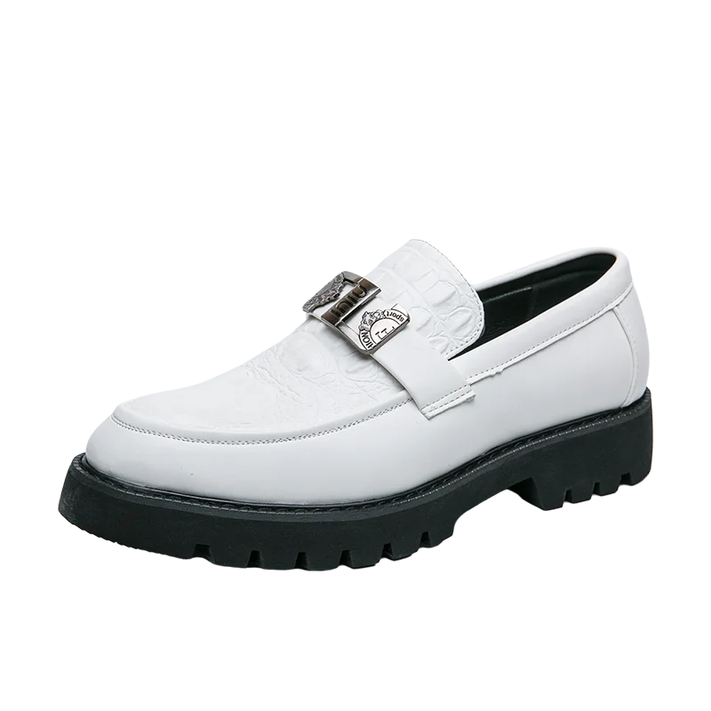VIPOL White Loafers Mens Party and Business Thick Soled Men Dress Platform Shoes Comfortable Slip-On Fashion New Casual Shoes