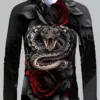 2025 Snake Year Men's Hawaiian Shirt 3D Printing Long Sleeve Single Breasted Lapel Shirt Casual Shirt New Year Clothing