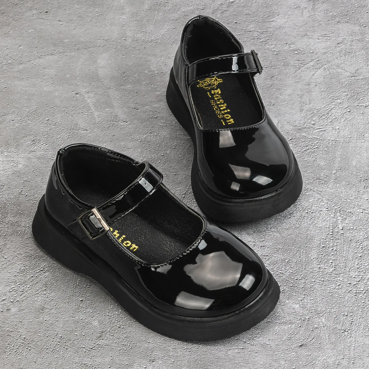 New Retro Girls Thick Bottom Heightened Fashion Korean Small Leather Shoes Casual and Comfortable Student Shoes Children's Shoes